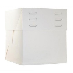 Caja ALTA para Tartas BLANCA 25x25x20 Regulable a 30 cm.