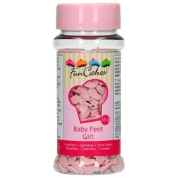 Pies de bebe de azucar comestible FunCakes, color rosa