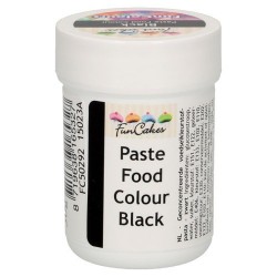Colorante alimentario en pasta FunCakes, colorante negro, fondant, pasta de goma, glaseado, crema relleno