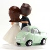 Figura pareja boda coche Just Married, tarta boda recien casados