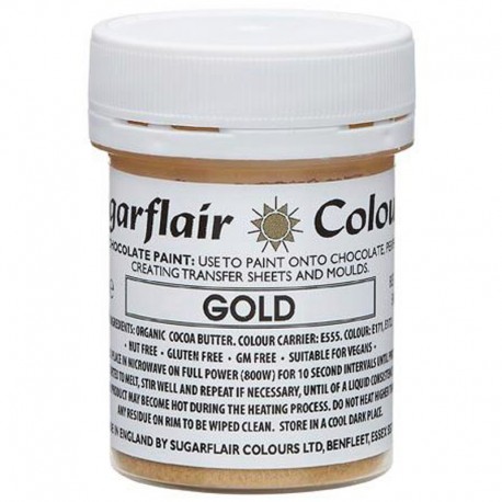 COLORANTE para CHOCOLATE Sugarflair oro, colorante liposoluble