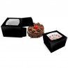 Caja negra con ventana para tartas y pasteles
