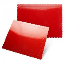 Base rectangular rizada roja brillante, Pastkolor