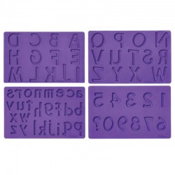 Molde silicona letras y numeros, Wilton