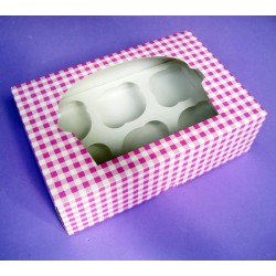 Caja 6 Cupcakes ROSA BLANCA