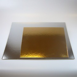Base cuadrada Oro Plata 35 cm