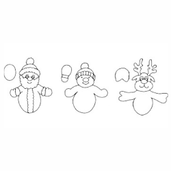 Patchwork con motivos de la navidad: santa claus, muñeco de nieve y reno