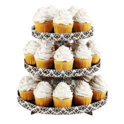 Expositor de cupcakes Wilton con 3 niveles, diseño damasco