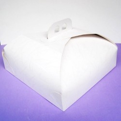 Caja cuadrada blanca para tartas 22x22 cm.