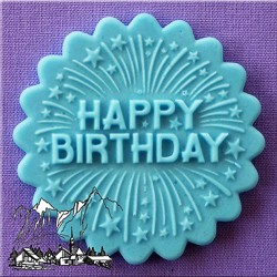 Molde de silicona diseño redondo y texto Happy Birthday Alphabet Moulds